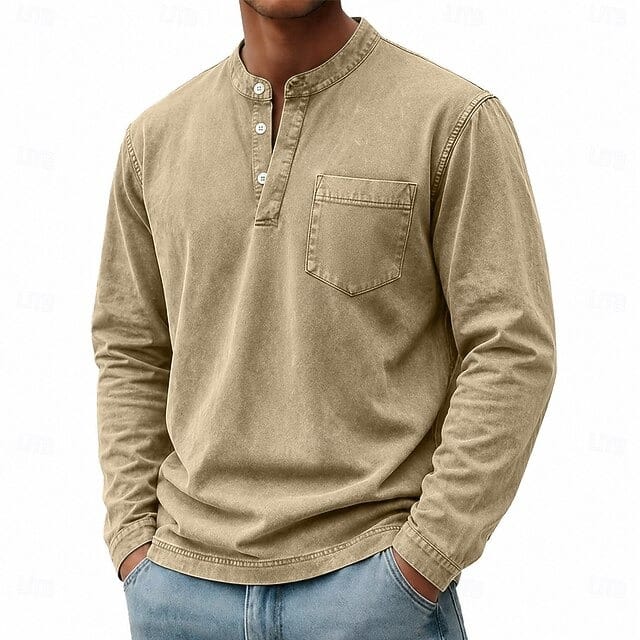 Anton | Langarm-Henleyshirt mit Knopfleiste