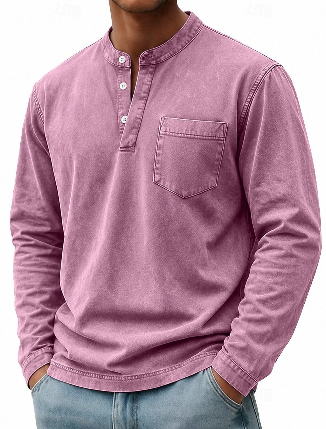 Anton | Langarm-Henleyshirt mit Knopfleiste