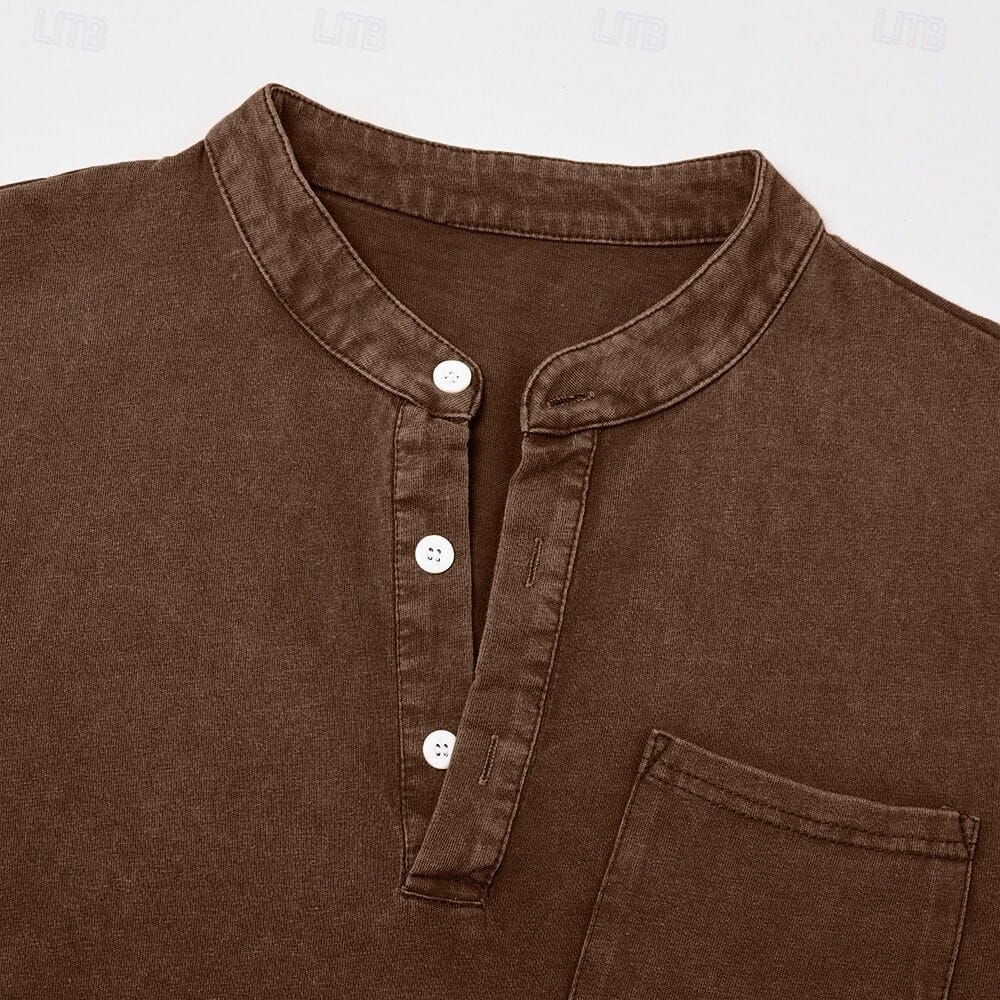 Anton | Langarm-Henleyshirt mit Knopfleiste