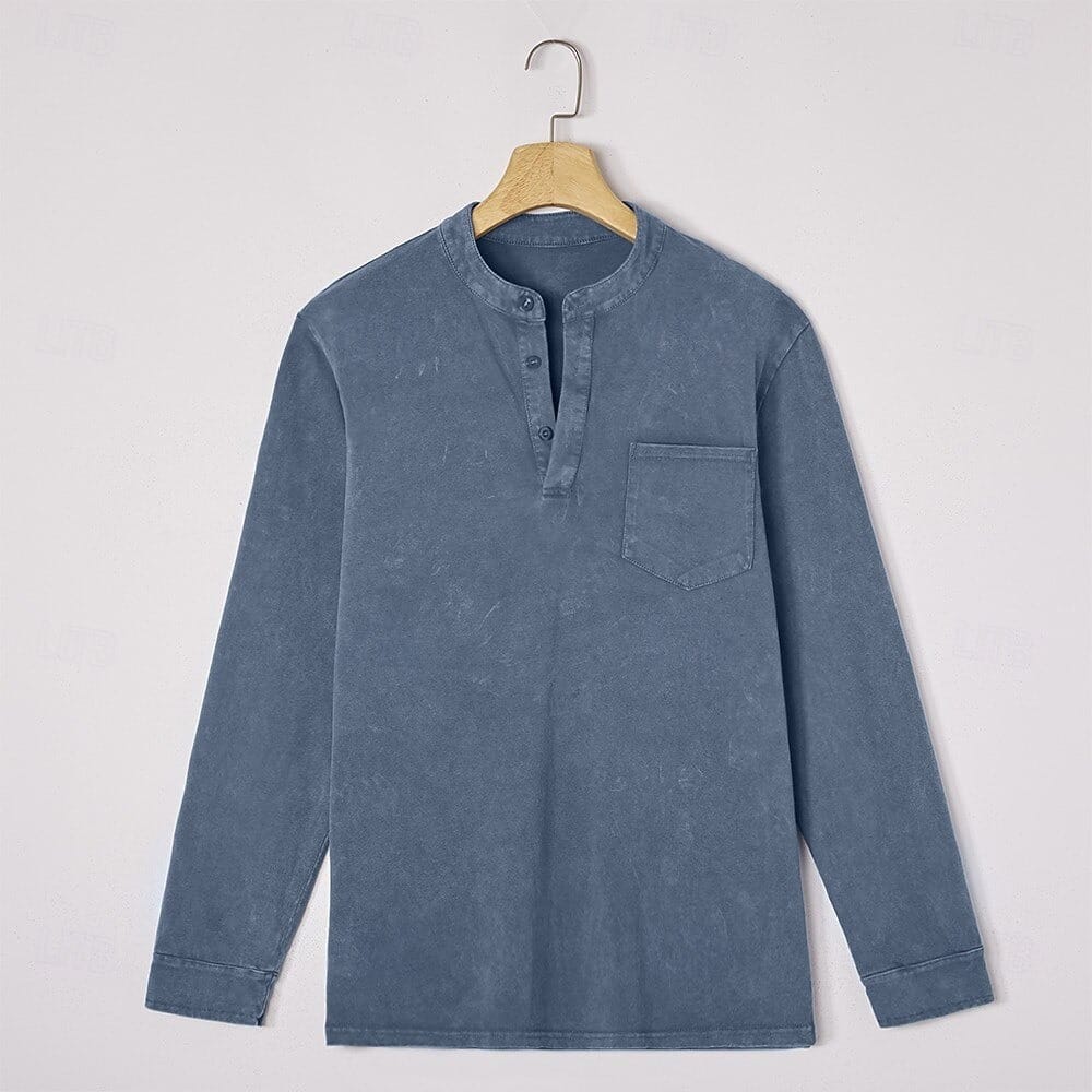 Anton | Langarm-Henleyshirt mit Knopfleiste