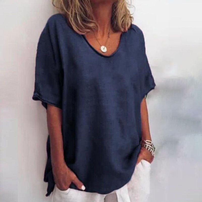 QUINA EN VEELZIJDIGE LINNEN BLOUSE