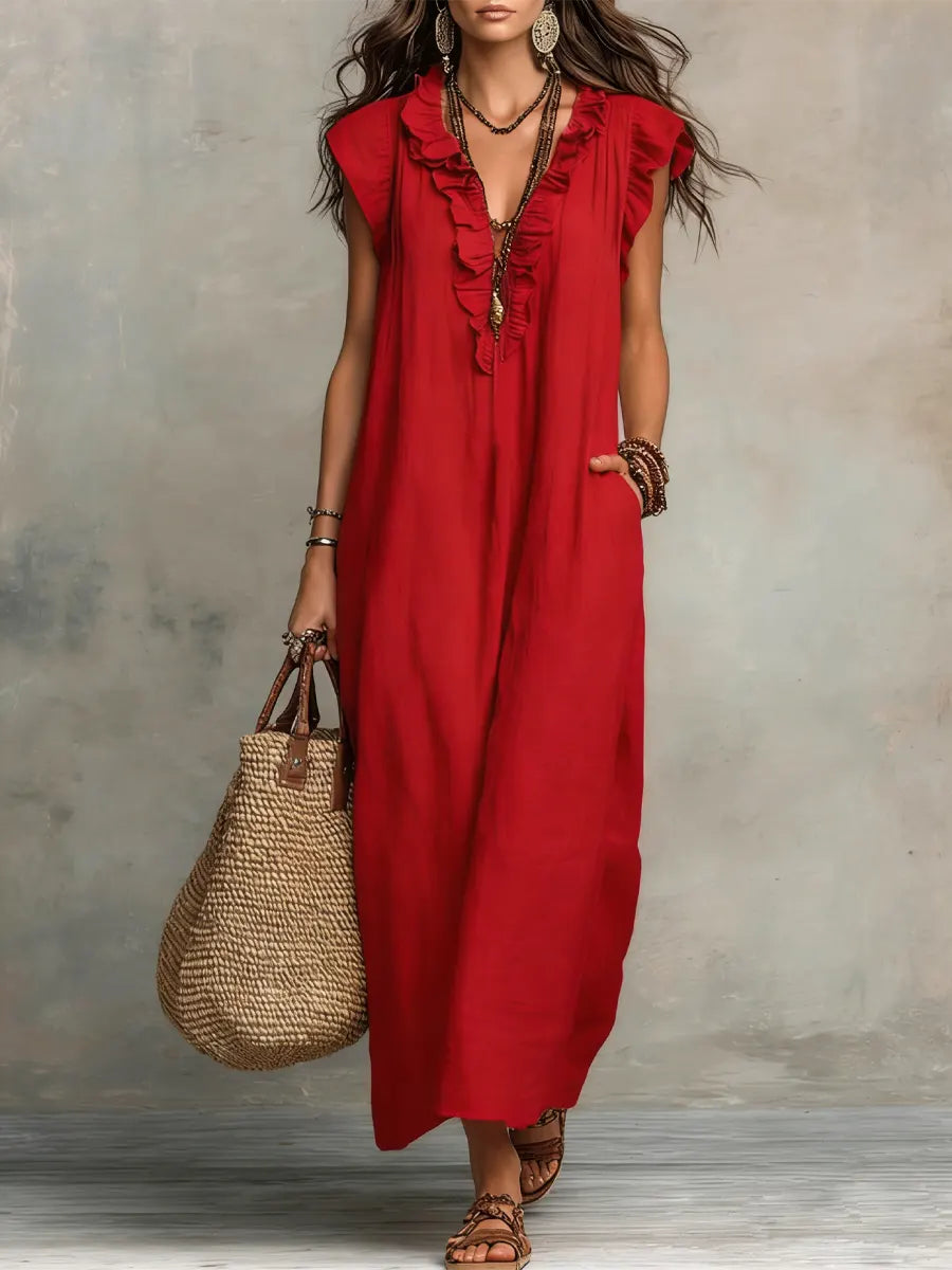 Violeta | Robe longue bohème en lin