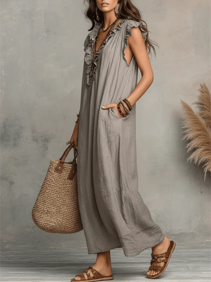 Violeta | Robe longue bohème en lin