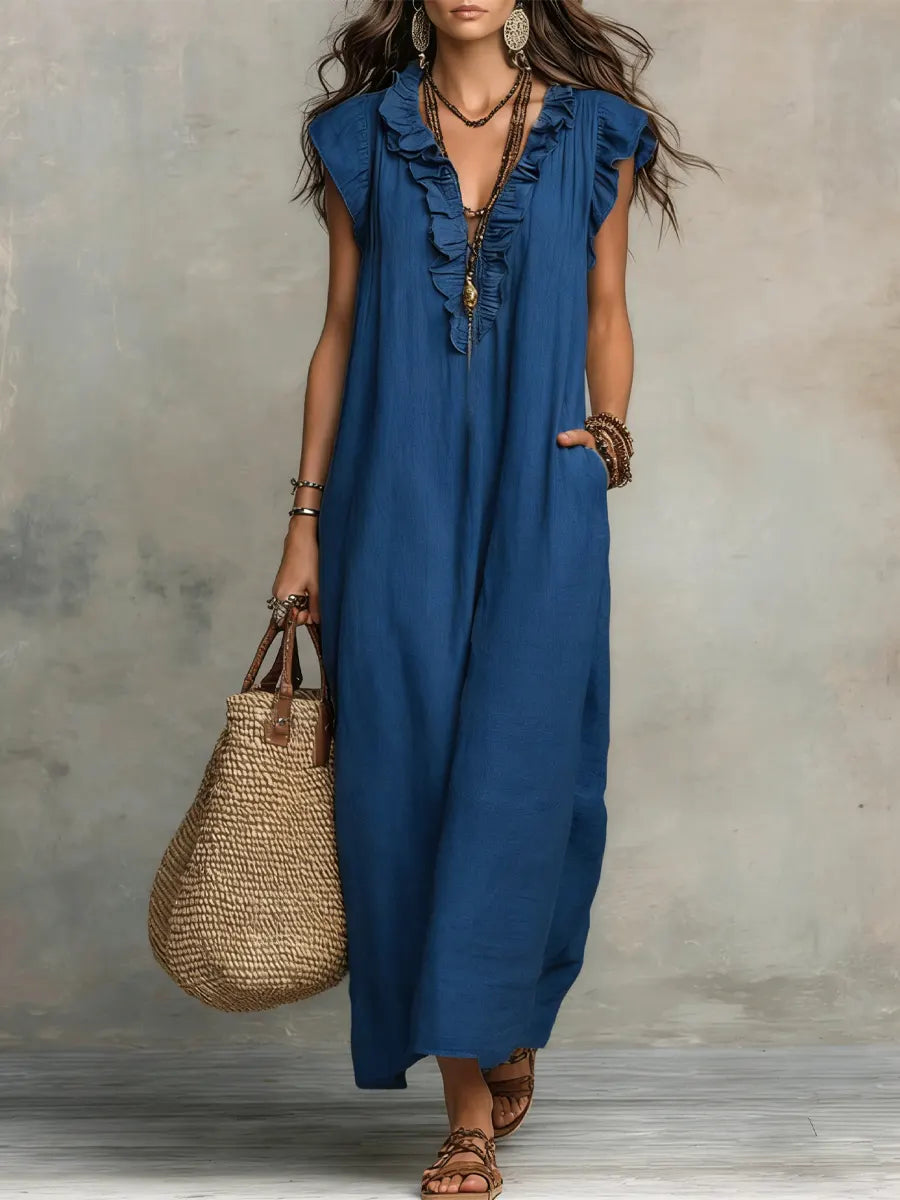 Violeta | Robe longue bohème en lin