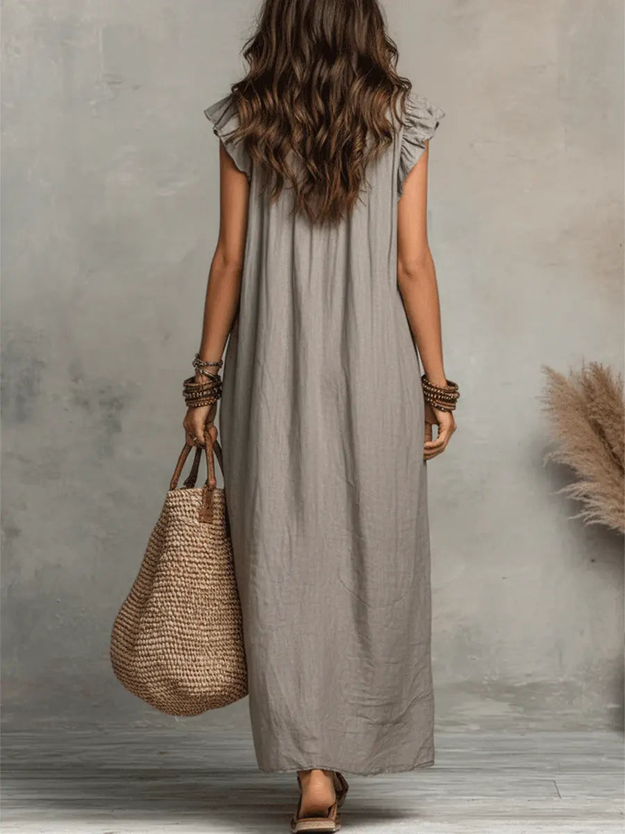 Violeta | Robe longue bohème en lin