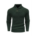 Luxe Heren Trui met Reliëf Structuur - Pullover met Opstaande Kraag